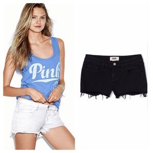 Pink Victorias secret black cut off denim shorts